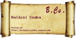 Balázsi Csaba névjegykártya